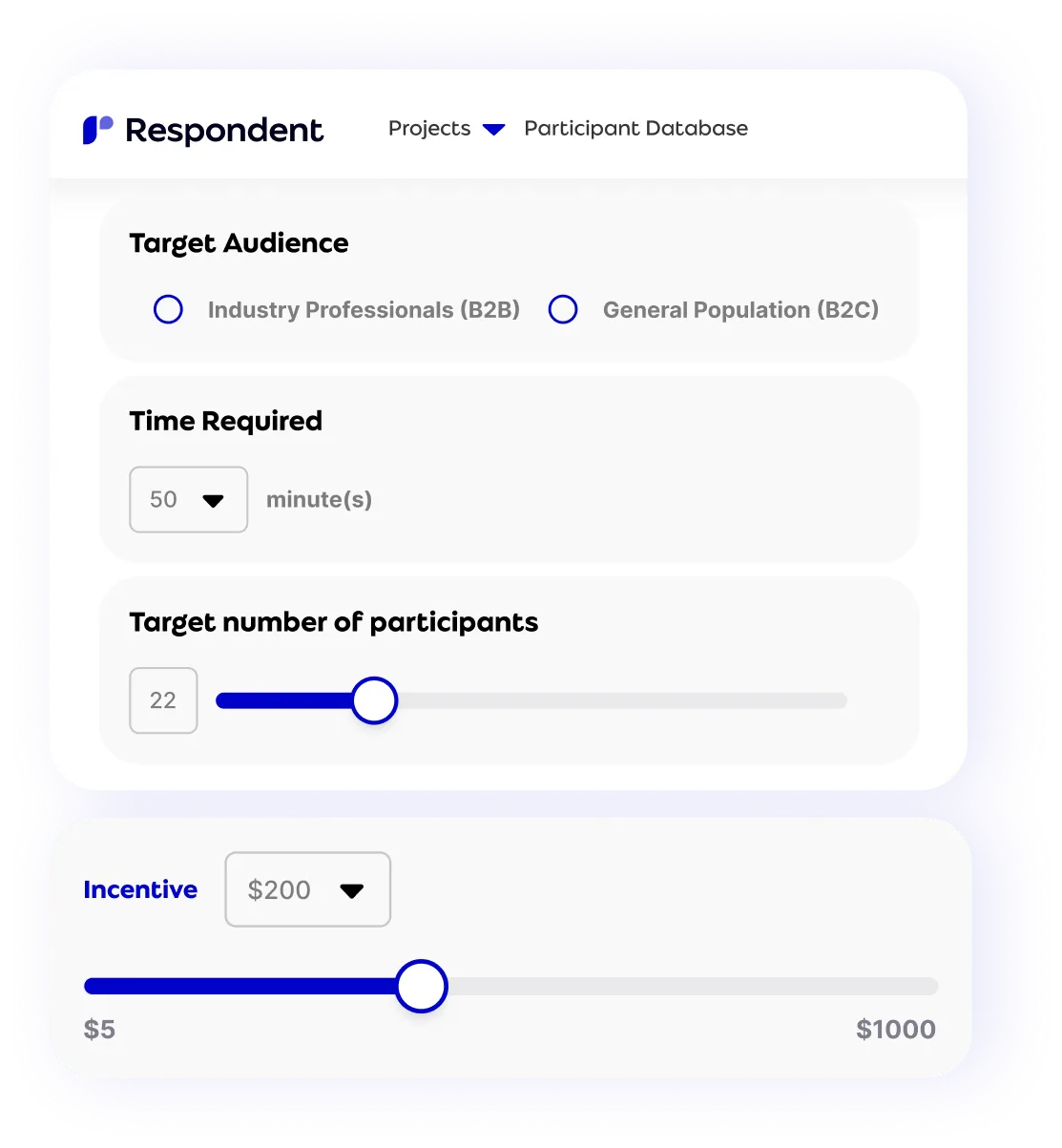 Respondent incentive guidance and project overview