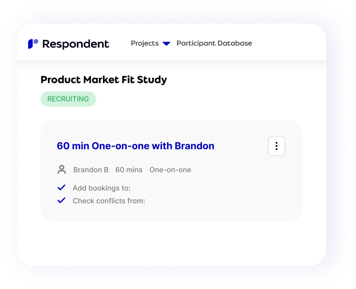 Respondent project creation details screen