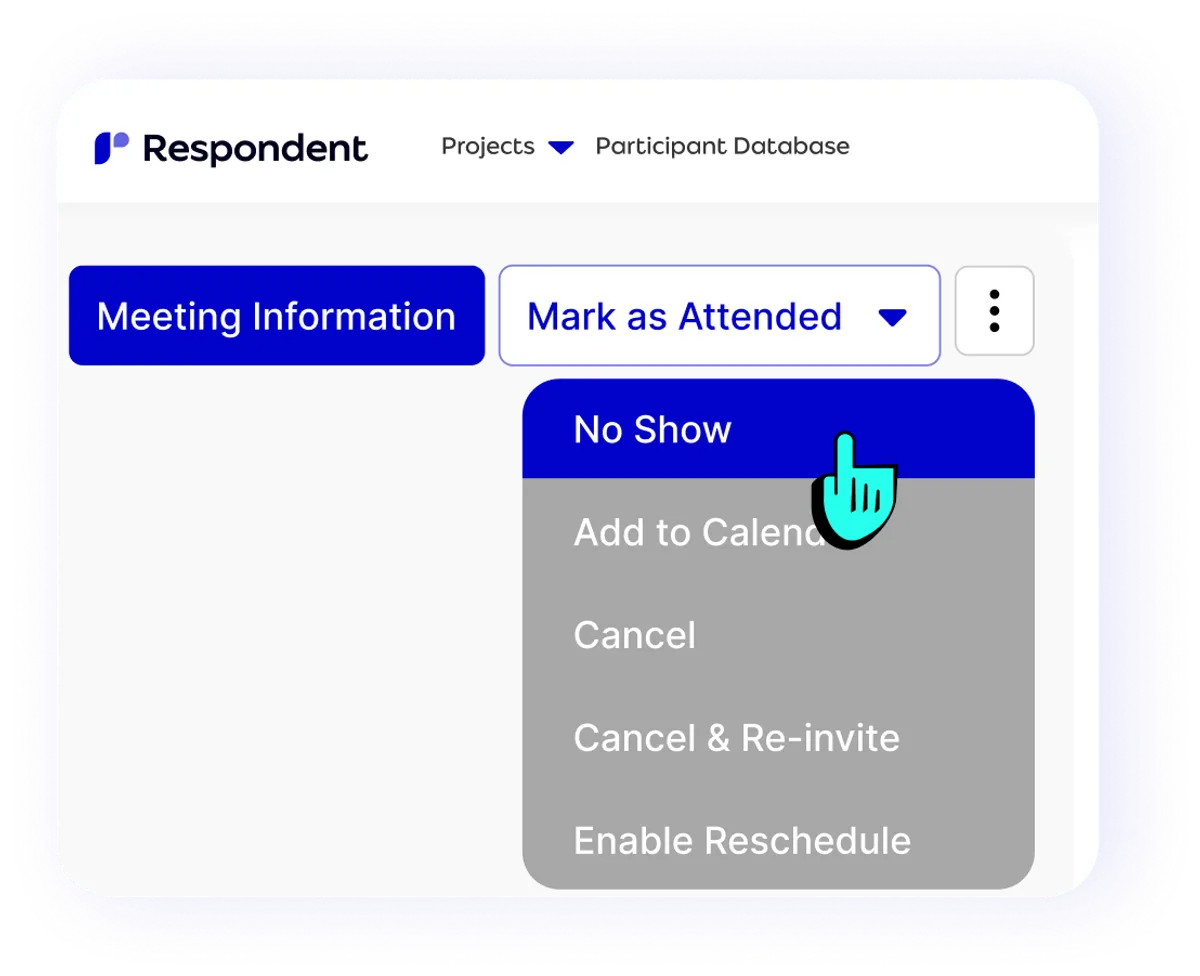 Respondent applicant management screen