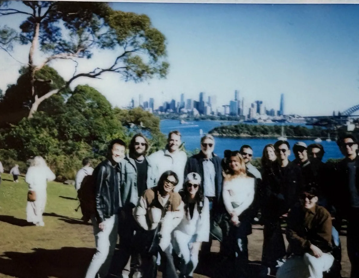 The whole team at a harbour lookout in Sydney