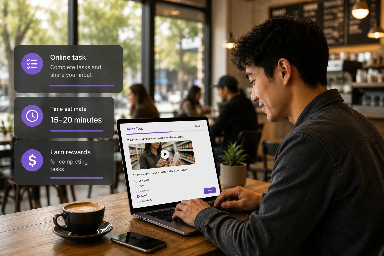 Participant earning rewards for a research study