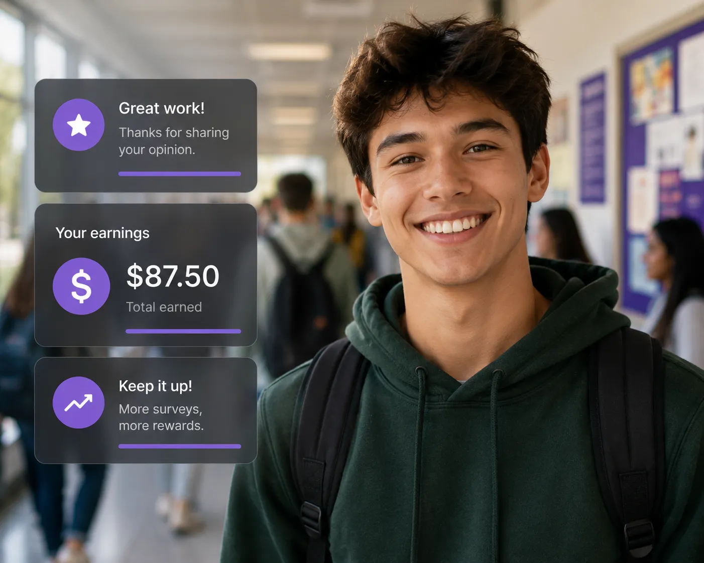 Participant who earned money referring friends