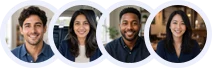 Photos of four verified Respondent research participants