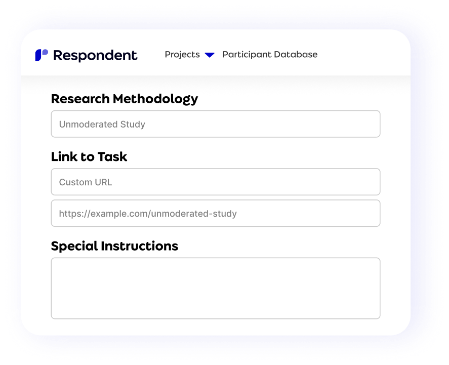Respondent platform setup screen for self-serve integrations