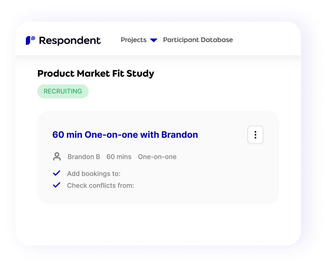 Respondent project creation details screen