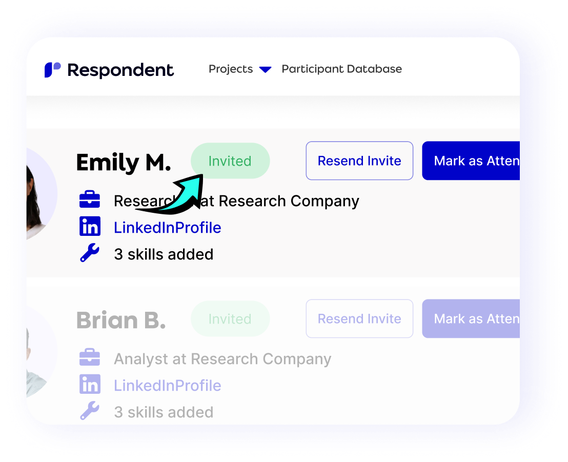 Respondent participant status overview